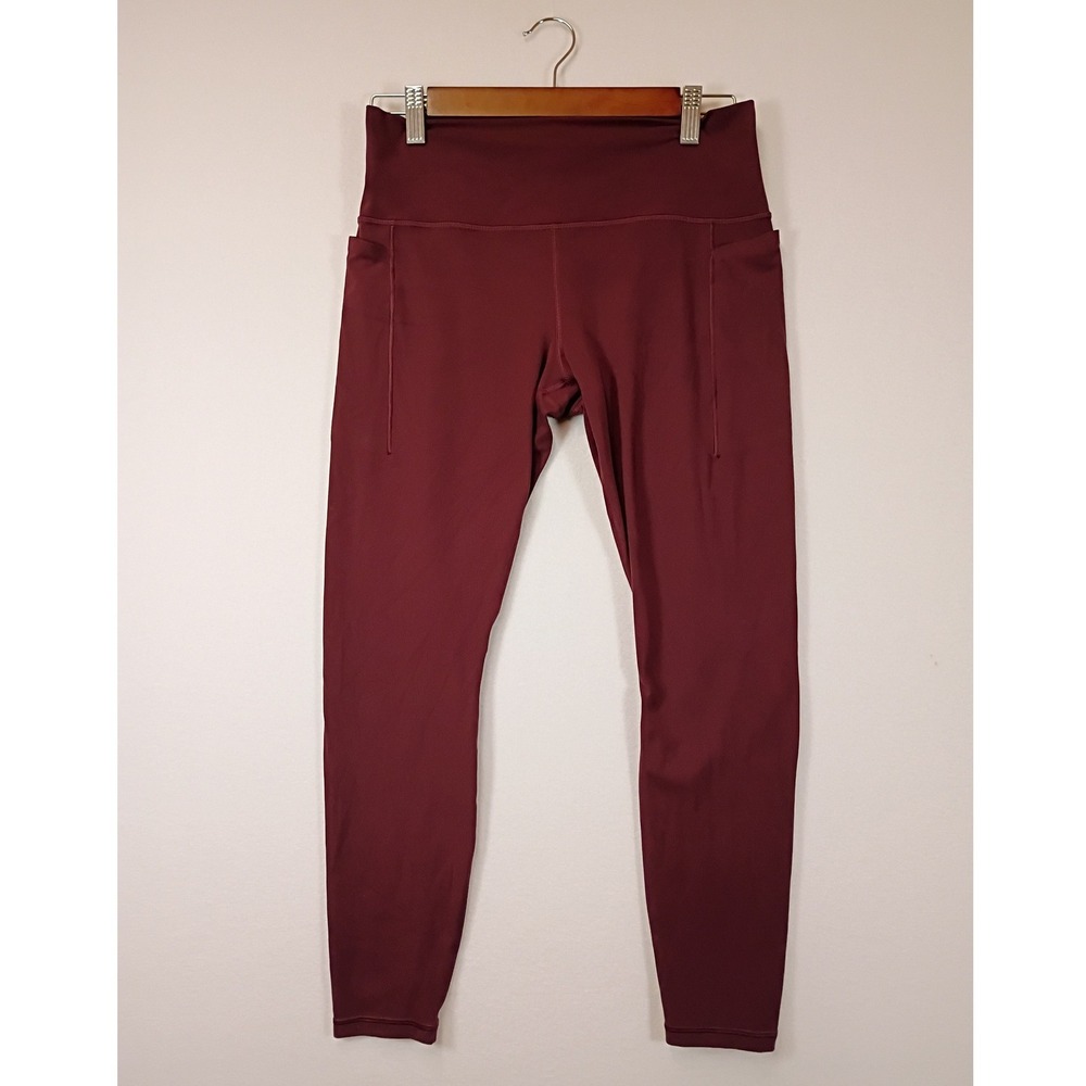 Athletic Yoga Athleta Women's L Burgundy Transcend Stash Tight High Rise Legging